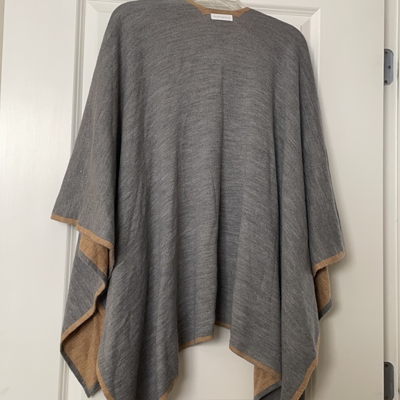 Charter Club Tipped Knit Reversible Poncho - Picture 5 of 5